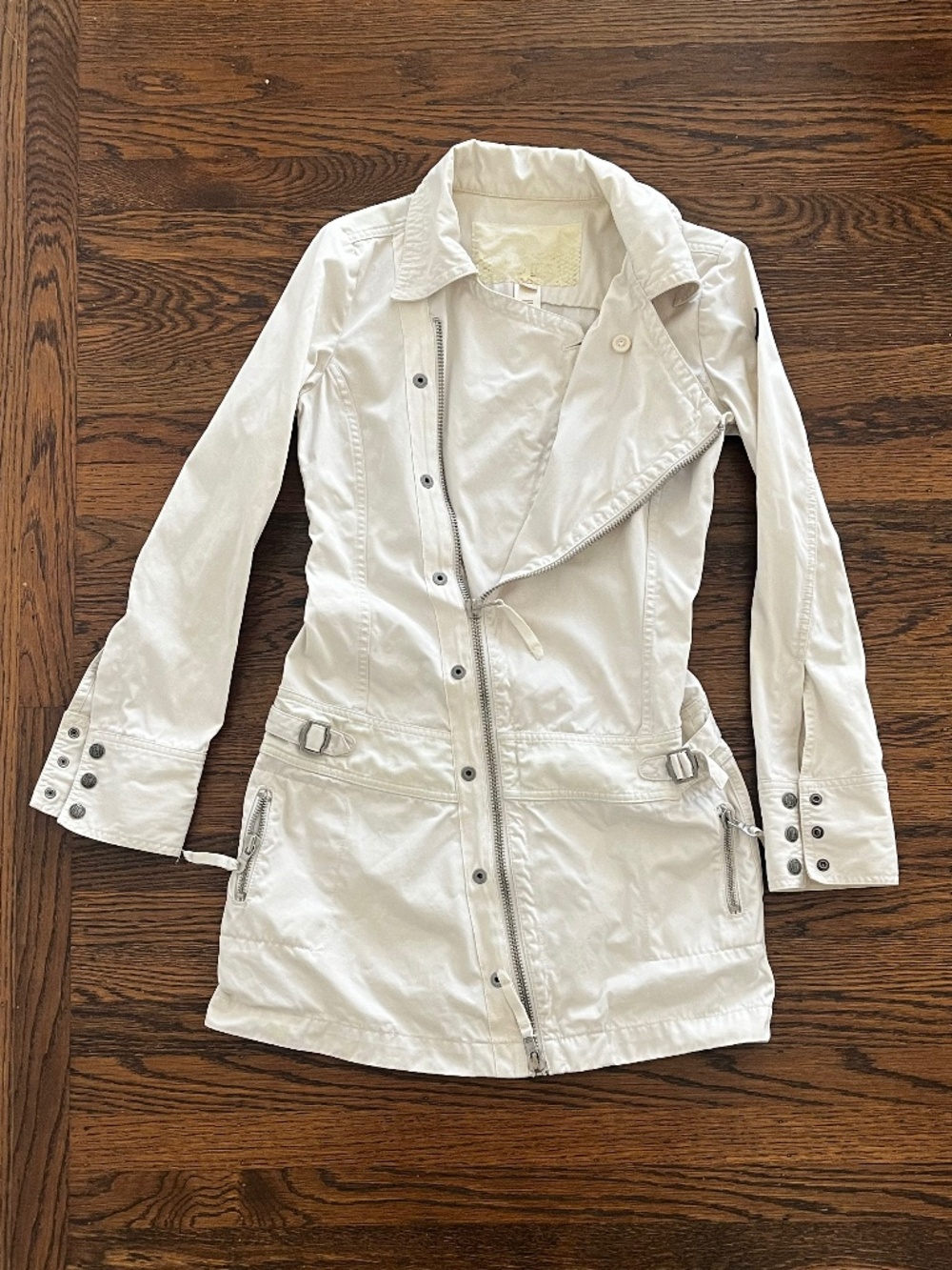 Vintage Y2K Diesel Women's Asymmetrical Zip Trench Coat Rare